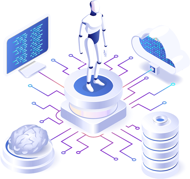 Artificial intelligence and data technology illustration